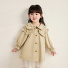 笛莎Deesha 童装女童外套2025秋新款女童双层木耳边翻领风衣 商品缩略图0