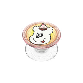 【夏日友达号】樱桃爆珠小狗 PopSockets X 1107夏日友达号 POPGRIP泡泡骚手机粘贴式气囊支架 Glitter闪粉亮片系列 渐变 吐舌小狗