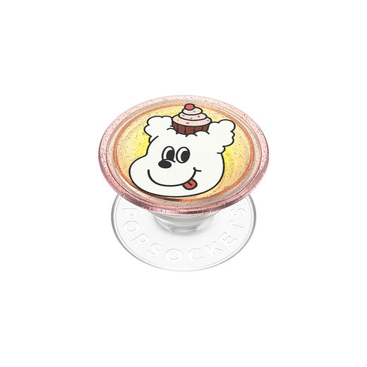 【夏日友达号】樱桃爆珠小狗 PopSockets X 1107夏日友达号 POPGRIP泡泡骚手机粘贴式气囊支架 Glitter闪粉亮片系列 渐变 吐舌小狗 商品图0