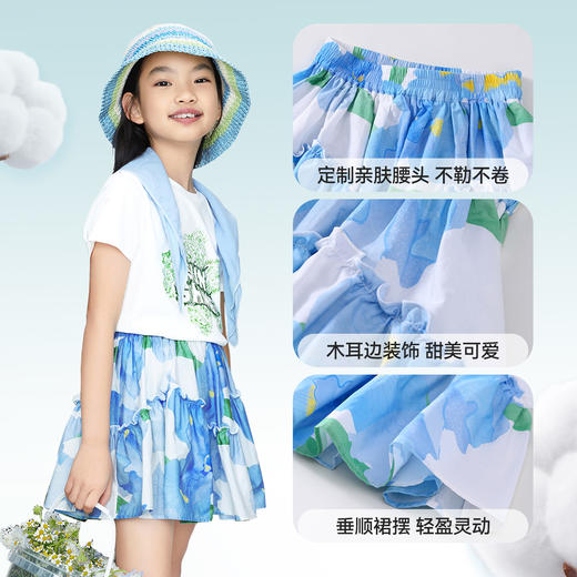 【实体店同款】女童透气全棉印花半裙裙子新款安奈儿童装AG423806 商品图4