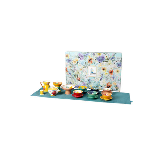 JOYYE 布衣情中式茶宴礼盒 家用客厅陶瓷轻奢礼盒功夫茶具办公室会客送礼 商品图0