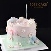 1027CAKE |  粉绿色  裱花蛋糕 刮刀花 商品缩略图1