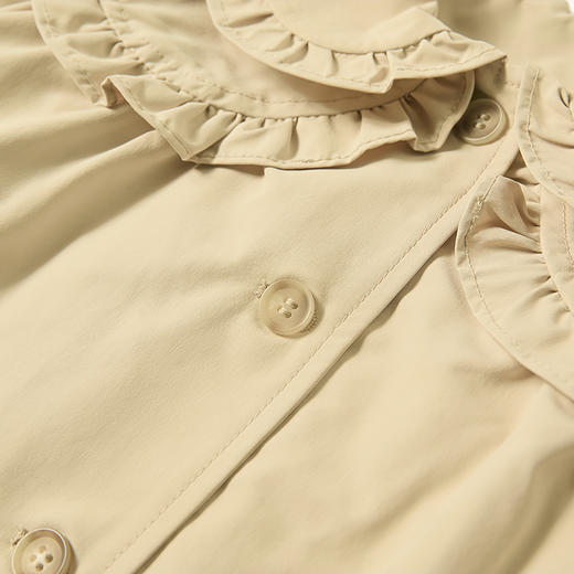 笛莎Deesha 童装女童外套2025秋新款女童双层木耳边翻领风衣 商品图3