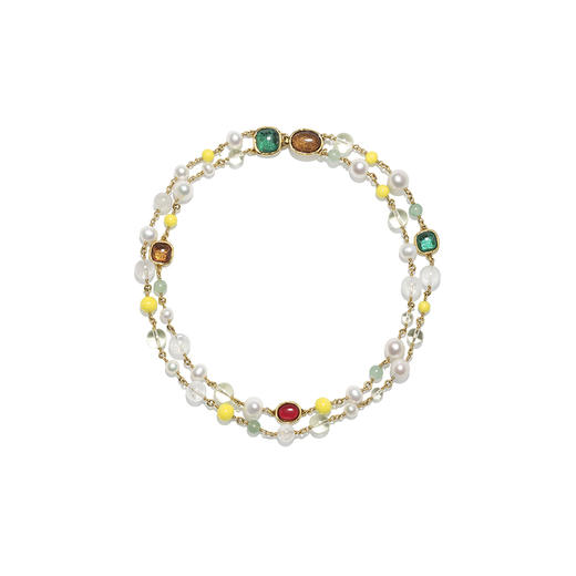 北京仓｜Goossens Paris-Lagune-双层 岩石水晶 珍珠 项链［法国设计师］ 商品图0