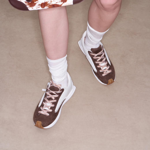 马君妍同款lost in echo早秋新款复古撞色羊皮超轻厚底棒球阿甘鞋 商品图3