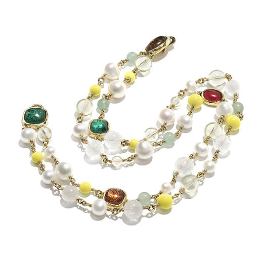 北京仓｜Goossens Paris-Lagune-双层 岩石水晶 珍珠 项链［法国设计师］ 商品图1