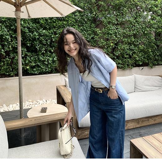 【三色可选】卷卷紫棉麻短袖衬衫 透气清爽舒适 款式百搭显瘦不挑身材 商品图7