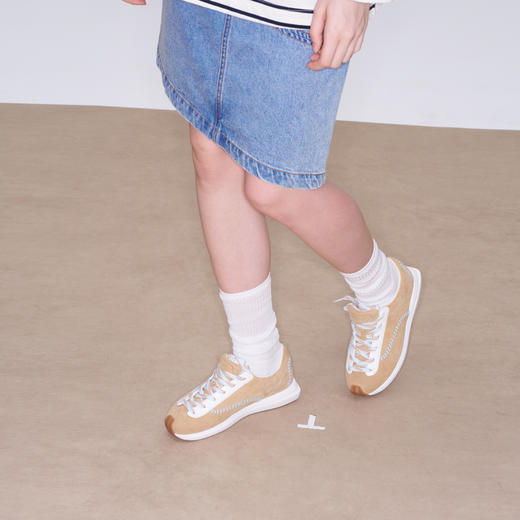 马君妍同款lost in echo早秋新款复古撞色羊皮超轻厚底棒球阿甘鞋 商品图4