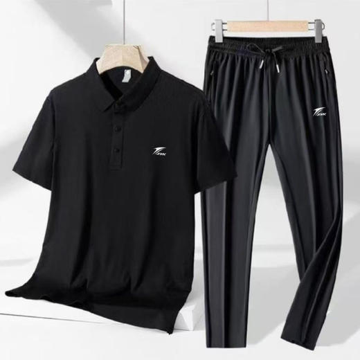 疯抢中！！【金莱克·男士速干运动套装】凉感POLO衫短袖+冰感速干长裤 透气吸汗 舒适轻盈 运动更佳 商品图4