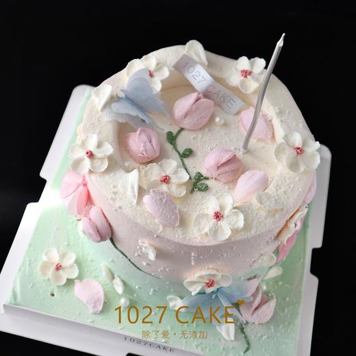 1027CAKE |  粉绿色  裱花蛋糕 刮刀花 商品图3