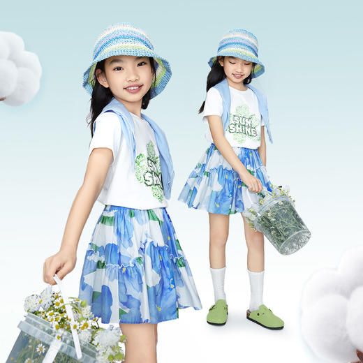 【实体店同款】女童透气全棉印花半裙裙子新款安奈儿童装AG423806 商品图2