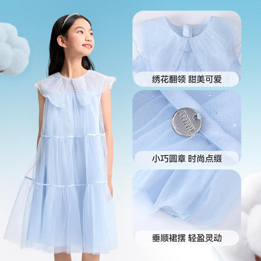 女童网纱仙气飘逸连衣裙夏季新款安奈儿童装EG523123 商品图4