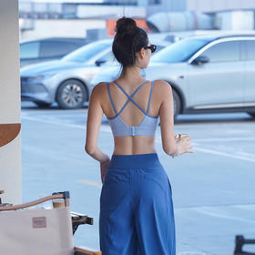 Beemen一体式固定防震文胸 中高强度运动内衣美背瑜伽背心 跑步健身瑜伽服 透气速干