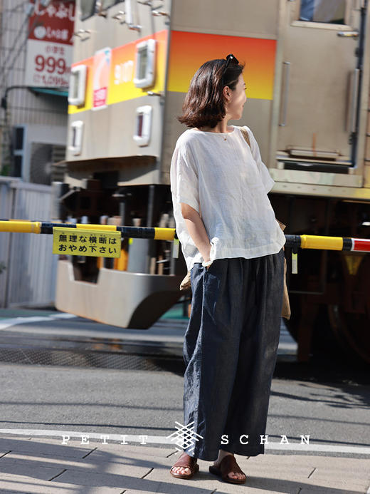 PETIT SCHAN小闪 CLO#856 Supernatural 超自然 一千零一夜系列强捻纯亚麻白色短袖 商品图5