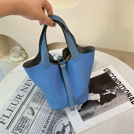 爱马仕 菜篮子 18 蓝色 togo皮 手提包 商品图1