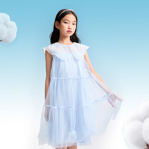 女童网纱仙气飘逸连衣裙夏季新款安奈儿童装EG523123 商品图2