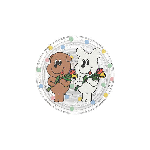 【夏日友达号】一起出游 PopSockets X 1107夏日友达号 POPGRIP泡泡骚手机粘贴式气囊支架 Glitter闪粉亮片系列 透明 吐舌小狗 商品图2