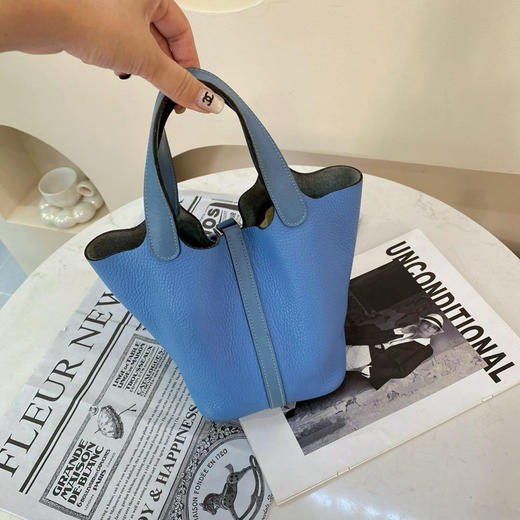 爱马仕 菜篮子 18 蓝色 togo皮 手提包 商品图2