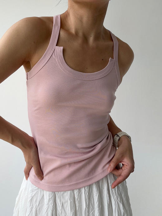 VC｜SS25114 Kaz basic tank top [吊带上衣 白 / 浅蓝 / 粉 / 棕 / 黑 ] 商品图5