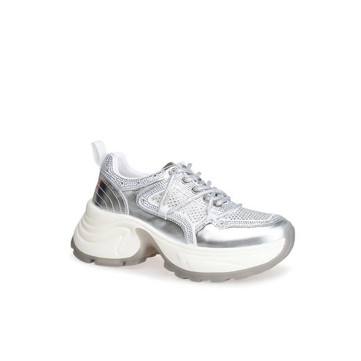 豪麟名鞋迪嘉女鞋时尚休闲鞋牛皮革+织物DJXXA51WX029银色 商品图0