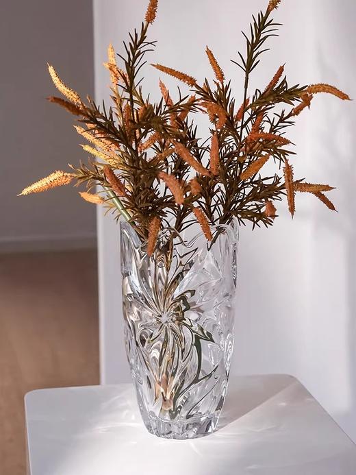 BOHEMIA捷克水晶玻璃花瓶 透明红色北欧轻奢古典客厅摆件婚礼中古波西米亚弗洛拉花瓶28cm-YHD 商品图5