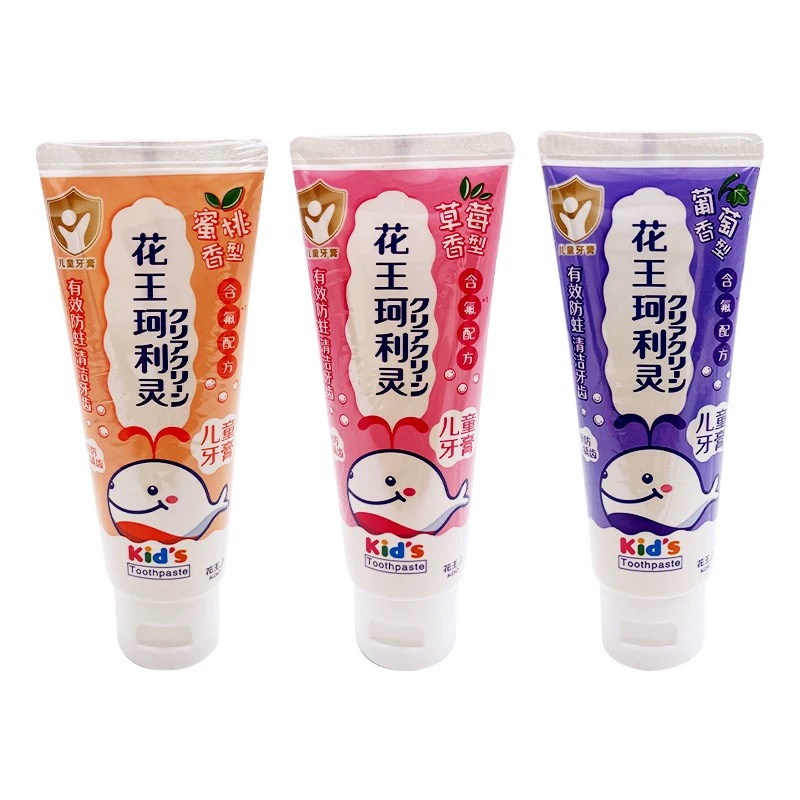 【门店直发】花王KAO珂利灵儿童牙膏含氟防蛀3-6-12岁木糖醇宝宝牙膏草莓香70G