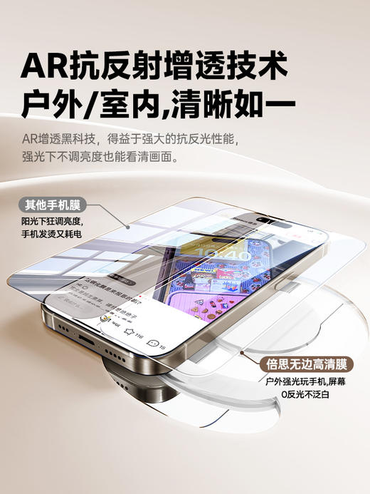 【壳膜专享】倍思 全视系列 防窥 钢化膜 适用iPhone 15/16/17系列 商品图6