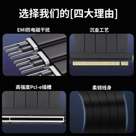 显卡Pcie4.0机箱延长线 显卡x16连接线加强抗干扰 超强兼容 商品图2