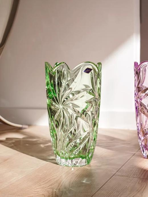 BOHEMIA捷克水晶玻璃花瓶 透明红色北欧轻奢古典客厅摆件婚礼中古波西米亚弗洛拉花瓶28cm-YHD 商品图4