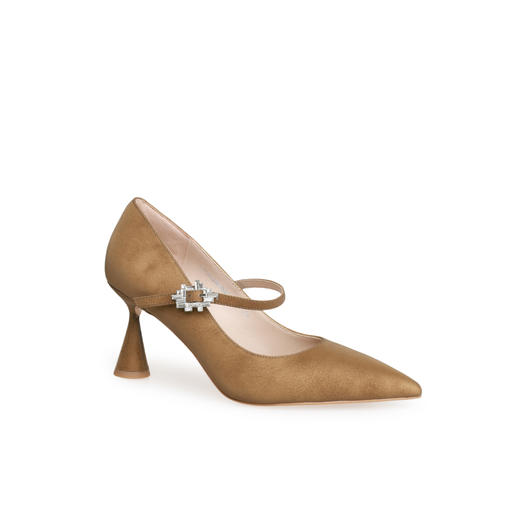 豪麟名鞋迪嘉女鞋玛丽珍鞋牛皮革DJKDA52WP004棕色 商品图0