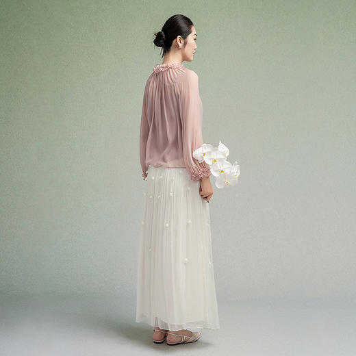 【林栖设计小店】桑蚕丝衬衣两件套正反两穿温柔花边2025秋季新款吊带上衣F1953200 商品图3