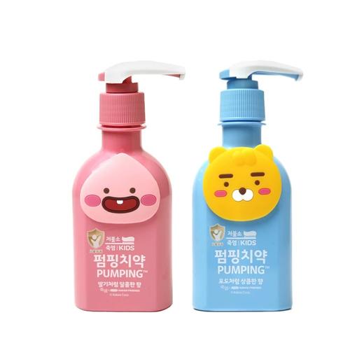 【门店直发】LG竹盐萌趣派缤儿童牙膏按压式含氟防蛀牙减少牙渍2-12岁 商品图0