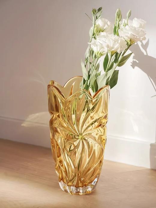 BOHEMIA捷克水晶玻璃花瓶 透明红色北欧轻奢古典客厅摆件婚礼中古波西米亚弗洛拉花瓶28cm-YHD 商品图2