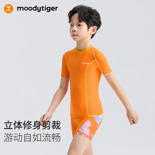 【DR暑假】moodytiger男童泳衣25夏新四面弹不紧绷强支撑彩蛙印花52115302 商品图3