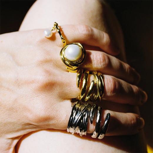 北京仓｜Goossens Paris-RIVIERA-淡水珍珠 链条 戒指［法国设计师］ 商品图2