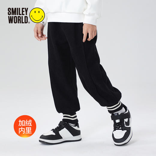 SMILEY WORLD童装秋冬灯芯绒裤子保暖百搭束脚长裤休闲裤S23435P301 商品图3