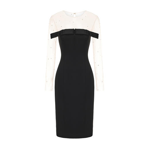 【星辰】纱纱拼接蝴蝶结收腰连衣裙 商品图4