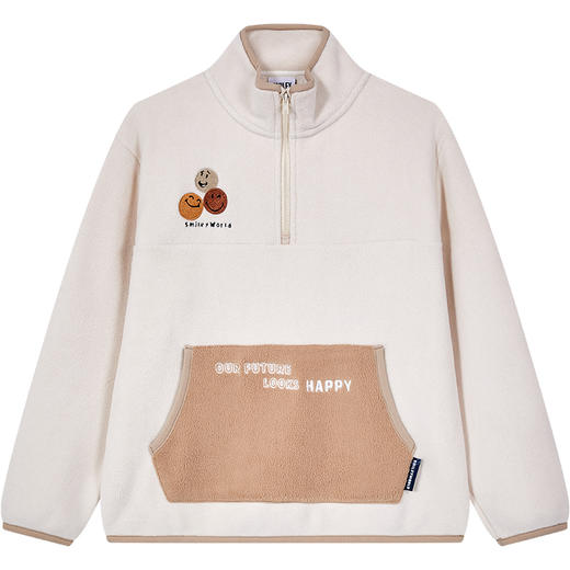 SMILEY WORLD童装摇粒绒印花薄绒卫衣秋装保暖男女童S23435H133 商品图4