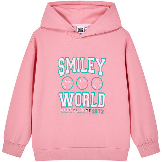 SMILEY WORLD儿童秋季上衣长袖连帽卫衣潮流印花男女童S23325H204 商品图5