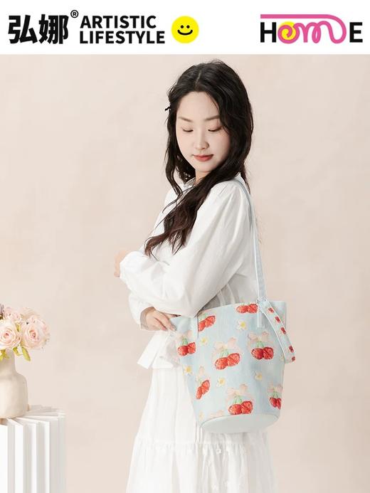 采绎来帆布单肩包 商品图3