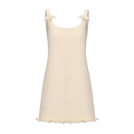 【精灵信使】书页蝴蝶结拼接绵羊毛A字吊带连衣裙 商品图4