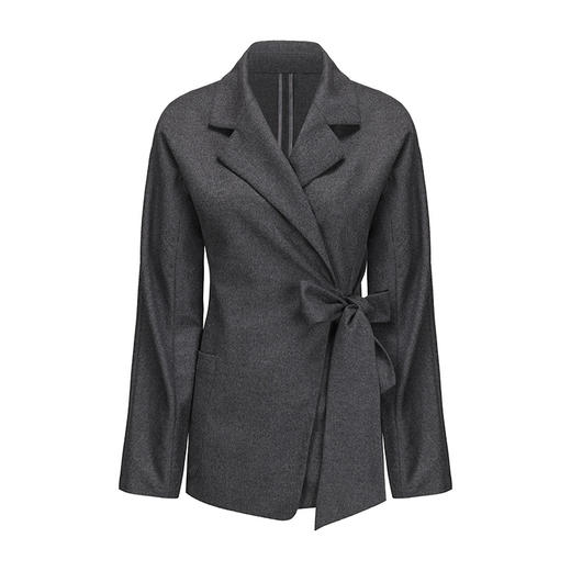 【灰调纽约诗】老钱风绵羊毛混纺柔软裹身西装外套 商品图4