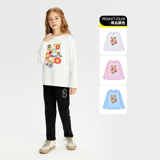 SMILEY WORLD法国笑脸童装童趣印花长袖t恤秋冬S23325T620 商品图5
