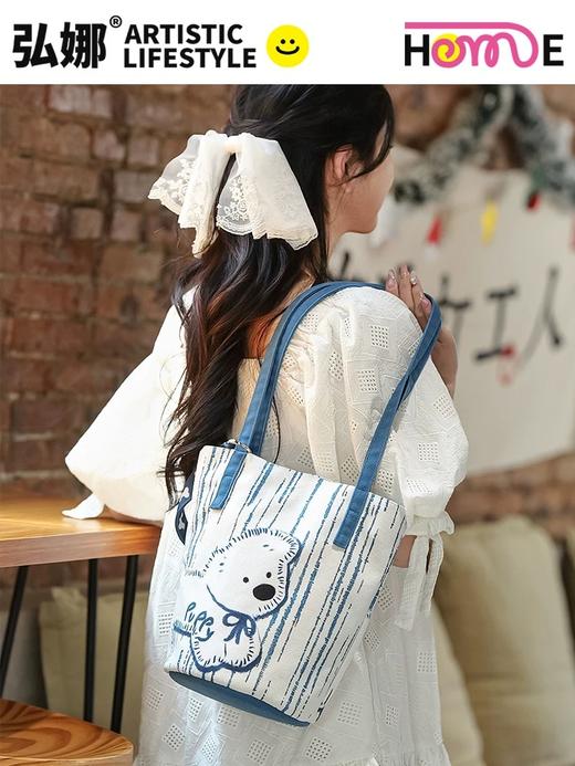 采绎来帆布单肩包 商品图6