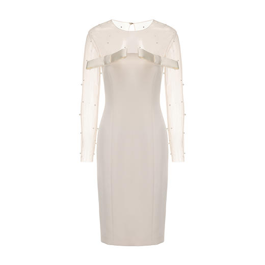 【光迹】纱纱拼接蝴蝶结收腰连衣裙 商品图4