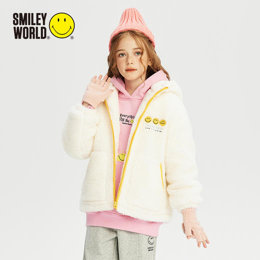 SMILEY WORLD儿童冬季外套羊羔绒连帽外套男女童保暖S23435J081 商品图1