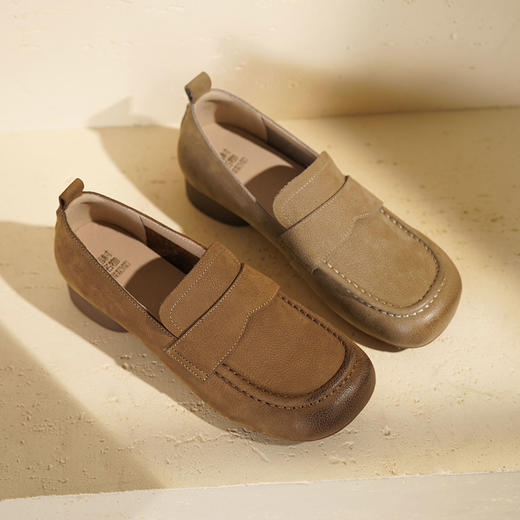 【秋季新款】西村名物2025年秋季新款小圆头舒软平底深口单鞋乐福鞋T25CM30811 商品图9