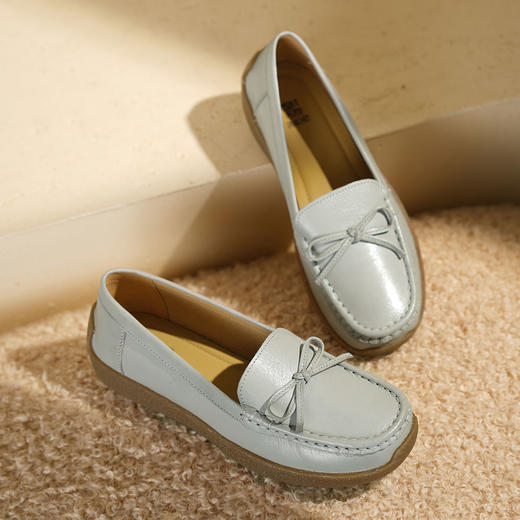 【秋季新款】西村名物2025年秋季新款小圆头舒软平底深口单鞋薄底乐福鞋T25CM30791 商品图6