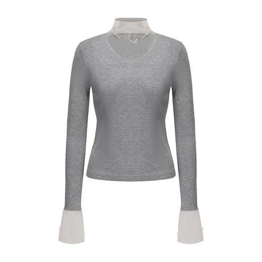 【雾都微光】纱纱拼接针织上衣 商品图4