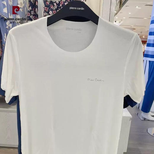 皮尔卡丹男士弹力莫代尔无痕圆领打底短袖衫PC55217 商品图0